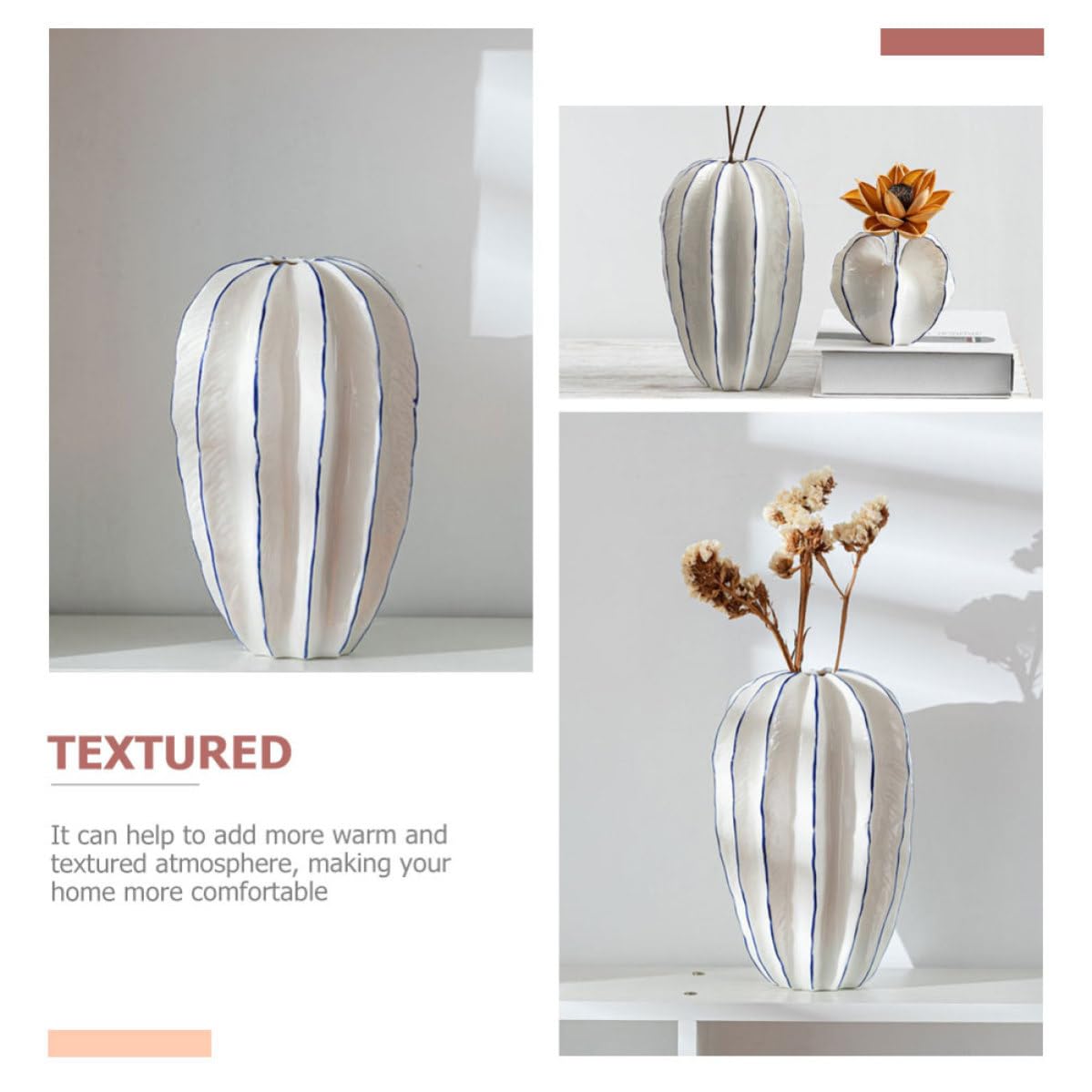 Vaso in Ceramica a Forma di Frutta per Fiori e Centrotavola | Decorazione da Tavolo per Matrimonio, Soggiorno e Ufficio, Adatto a Fiori Artificiali e Talee di Piante