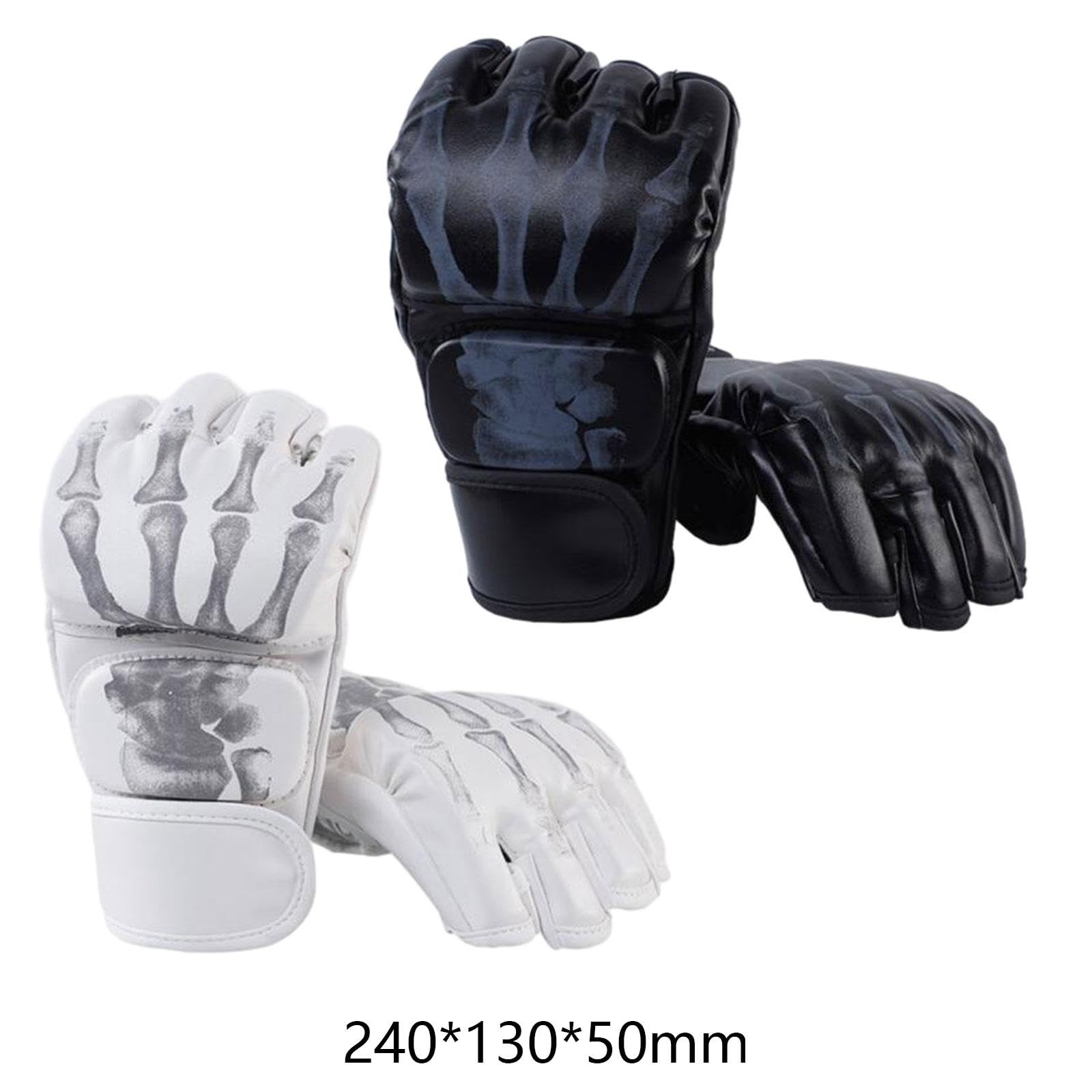 Guantes MMA Kickboxing Medio a Prueba de Golpes con Palma Abierta para Boxeo Lucha Artes Marciales 2 Pares