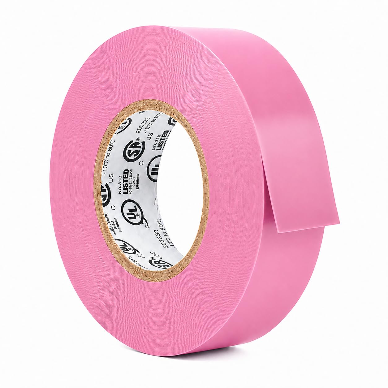 GGR Supplies EL-766AW Pink General Purpose Electrical Tape, 3/4 Inch x 66 Feet, 7 Mil PVC, UL/CSA Listed Core, 600V Flame-Retardant Insulation for Wire Splicing, Bundling &amp; Color Coding, Pack of 1