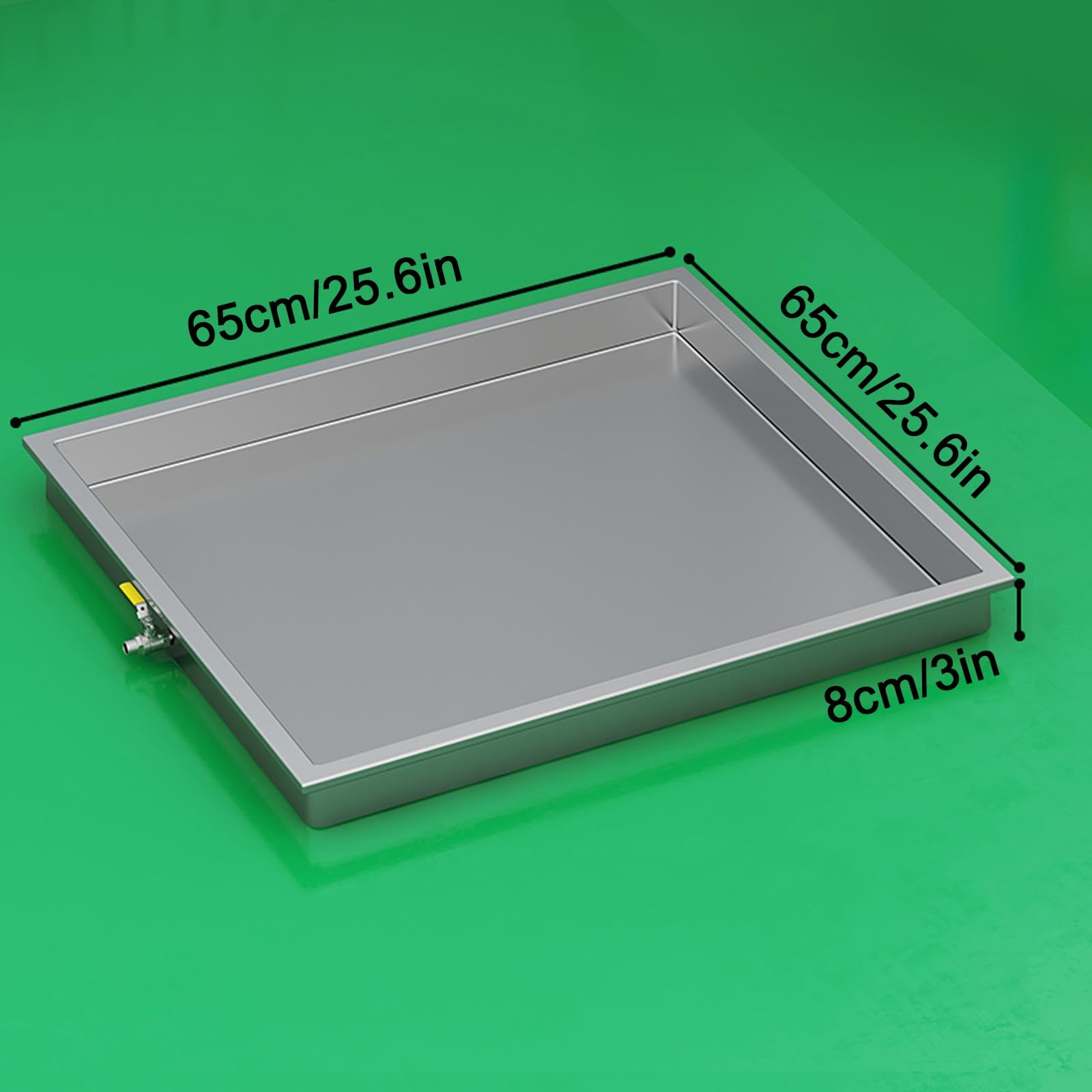 Generisch Bodenwanne für Bewässerung, Kondensatablauf aus Edelstahl, Abflussöffnung, große Ölauffangwanne, auslaufsichere Wanne, Öltank-Auffangwannen (65 cm/25,6 Zoll)