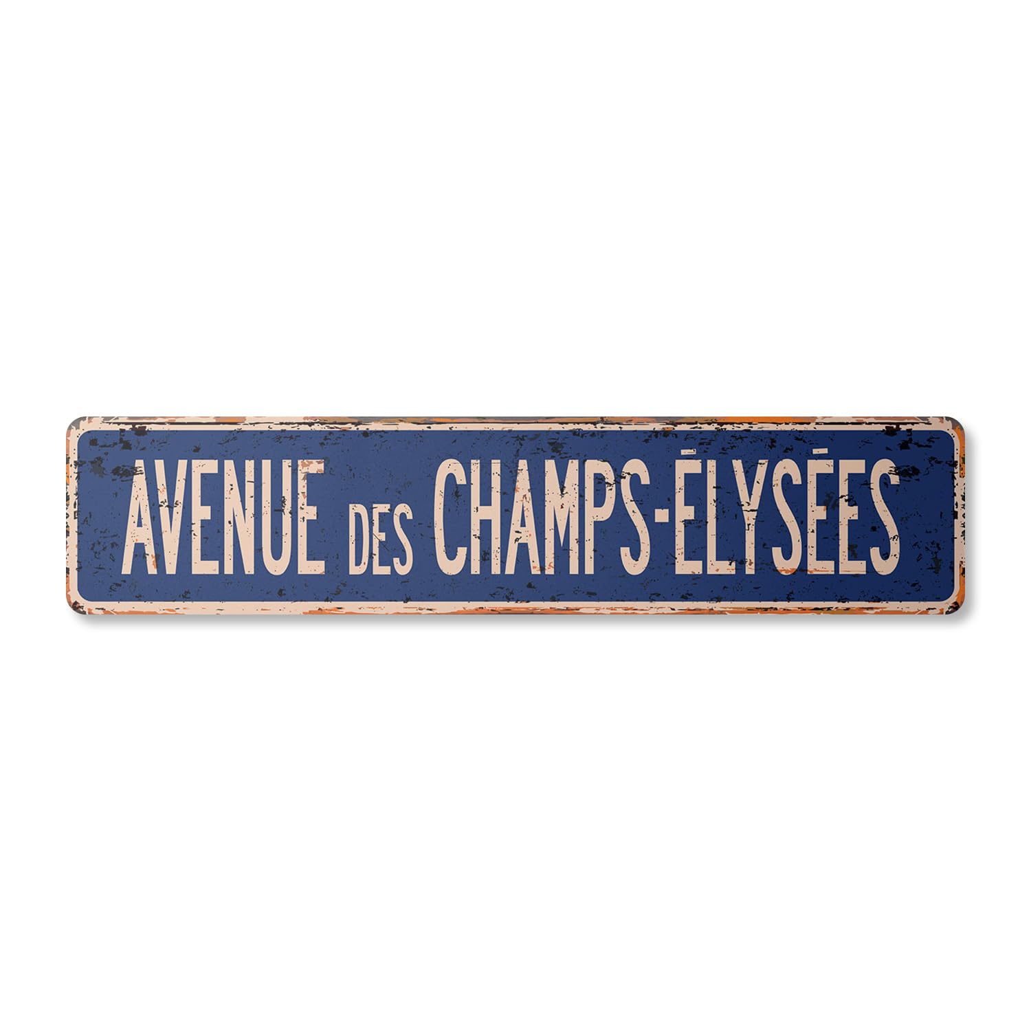 Avenue DES Champs-Elysees Vintage Plastic Street Sign Tour de France French Europe | Indoor/Outdoor | 24" Wide