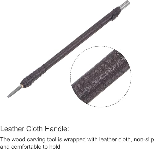 Miniatura 8 de uxcell Cuchillo para tallar cinceles de madera, carburo de tungsteno de 0.118 in, punta plana, herramienta de mano para carpintería, Graver 5.906 in