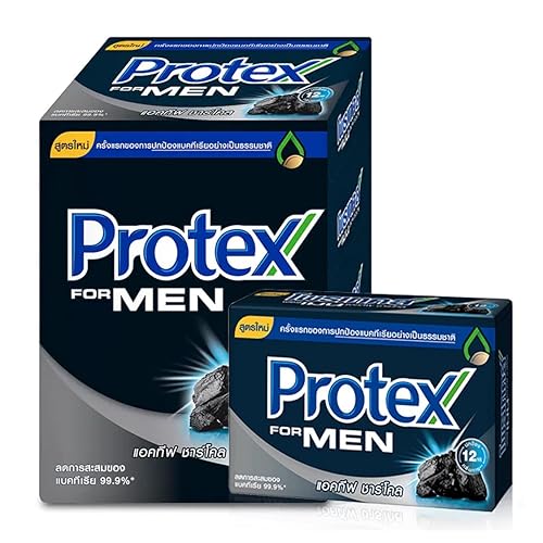 Jabón en barra de carbón activo compatible con Protex para hombres, (paquete de 4), jabón en barra para cuerpo, cara y afeitado de hombres, 2.11
