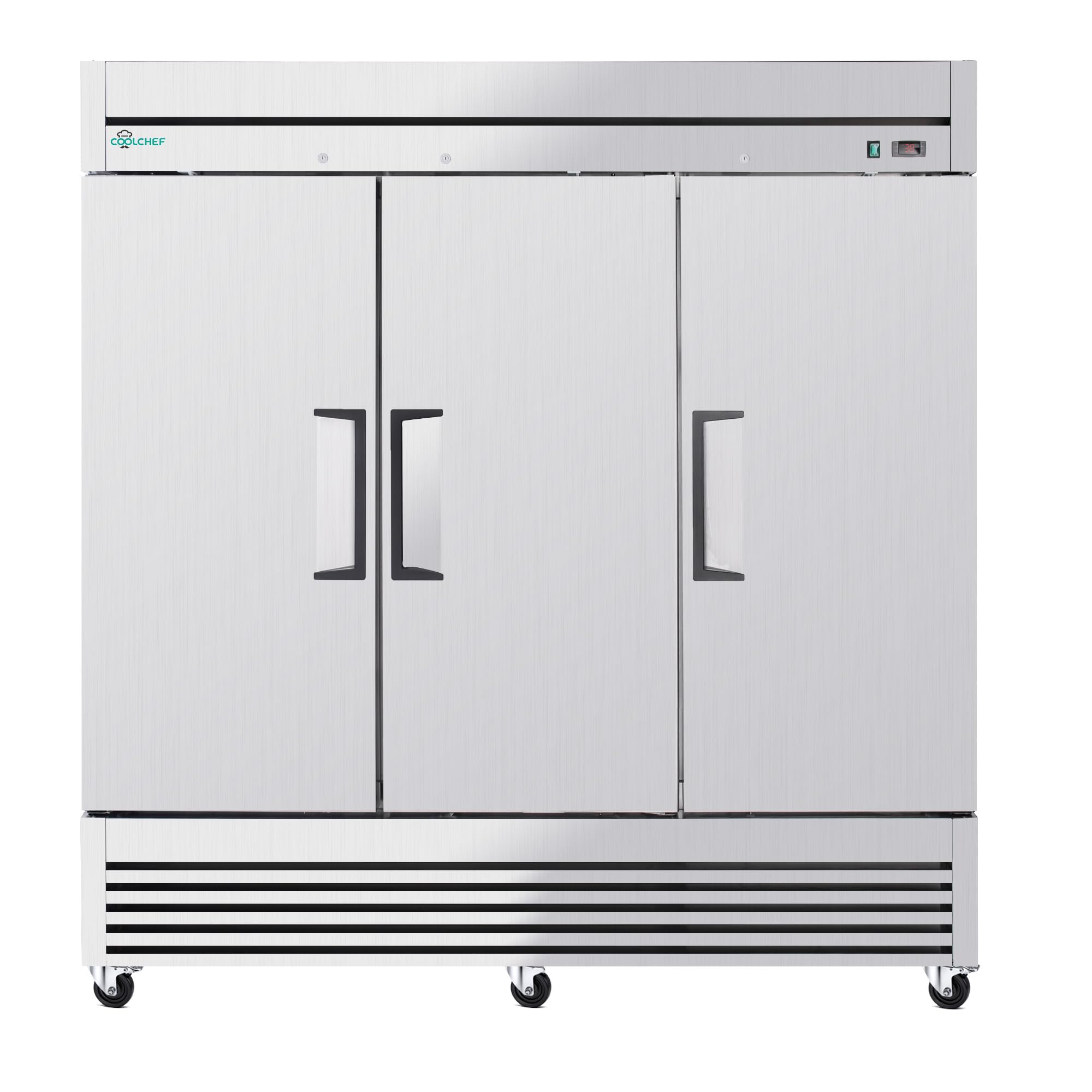 81" Commercial Freezer, Upright Freezer with 3 Solid Door, -8℉~0℉, 72 Cu.Ft Reach-in Freezer, Stainless Steel Interior and Exterior Construction, ETL and DOE