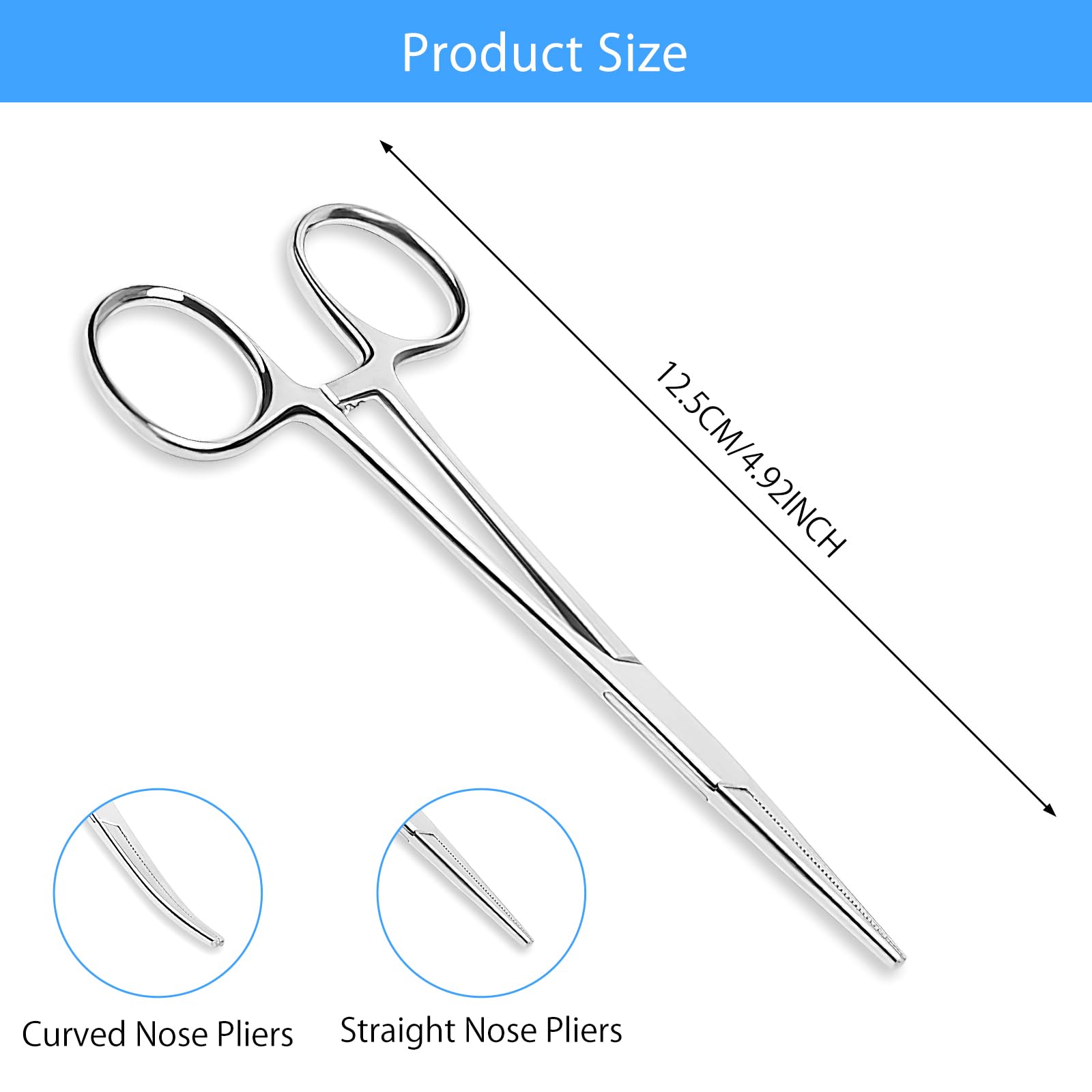 APOMOONS 2 piezas alicates piercing tijeras enfermeria inoxidable pinza pesca dientes sierra 12,5cm