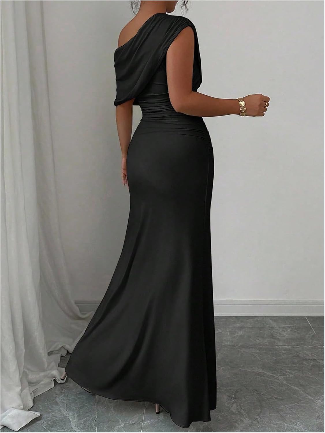 SOLY HUX Women's Off The Shoulder Bodycon Dresses Elegant Cocktail Prom Dress with Slit - Image 2