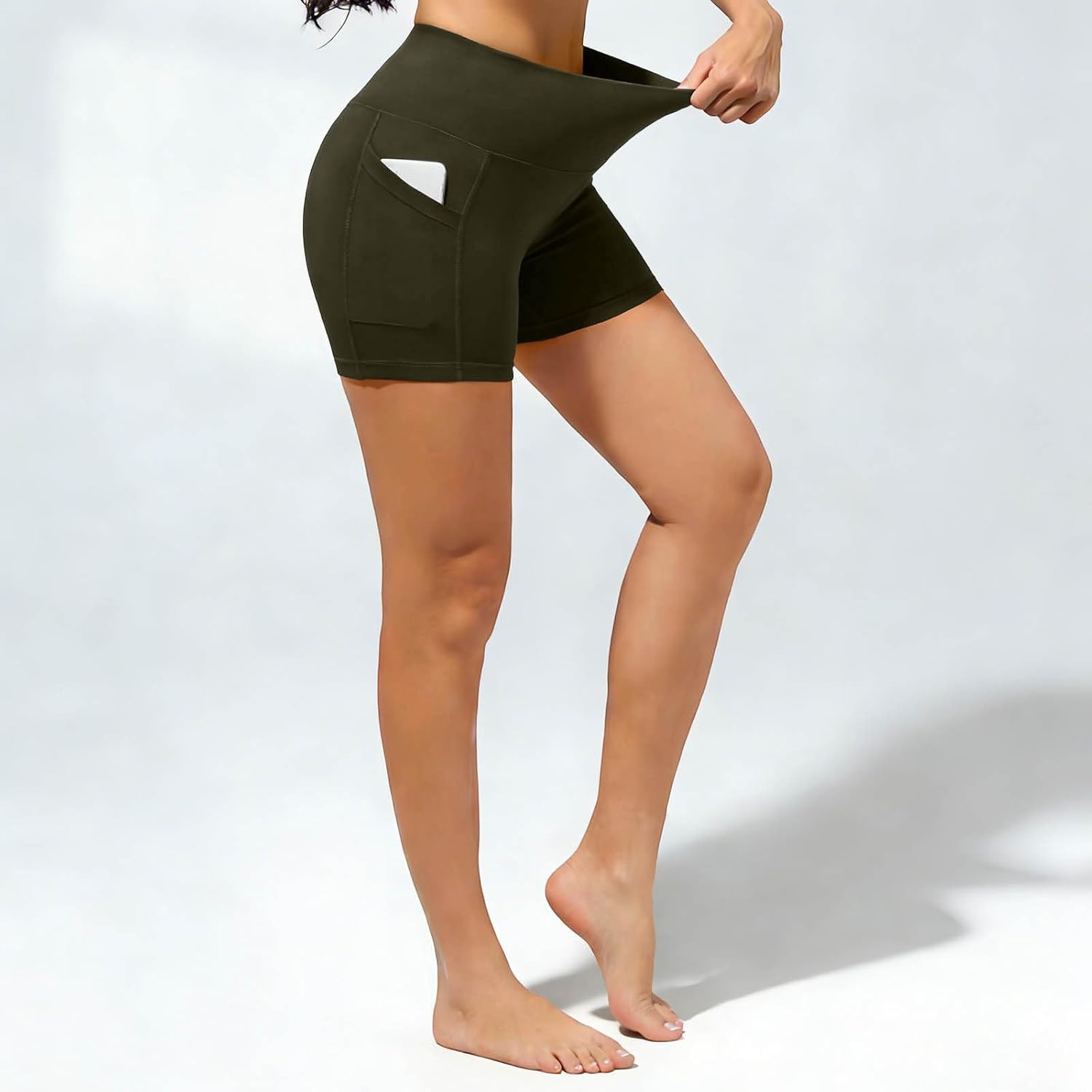 Athletic Shorts for Women Hight Waisted Short Leggings with Deep Pockets Ladies Gym Workout Yoga Running Biker Shorts