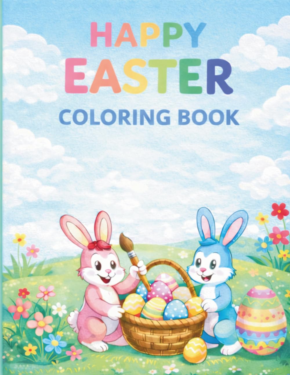 Happy Easter Activity Coloring Book: Cute Bunnies, Easter Eggs & Fun Spring Activities for Ages 5-9