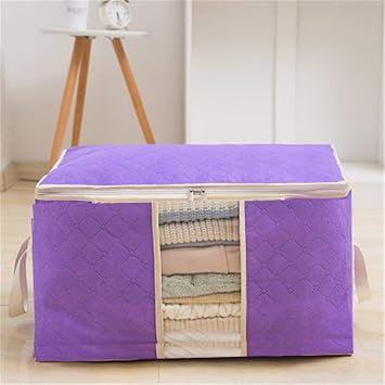 Chinatown Large Capacity Clothes Storage Bag,Organizer with Zips,Large Clear Window & Portable Handles, Mold-proof and moisture-proof closet storage box for bedspreads and blankets(4 Packs)