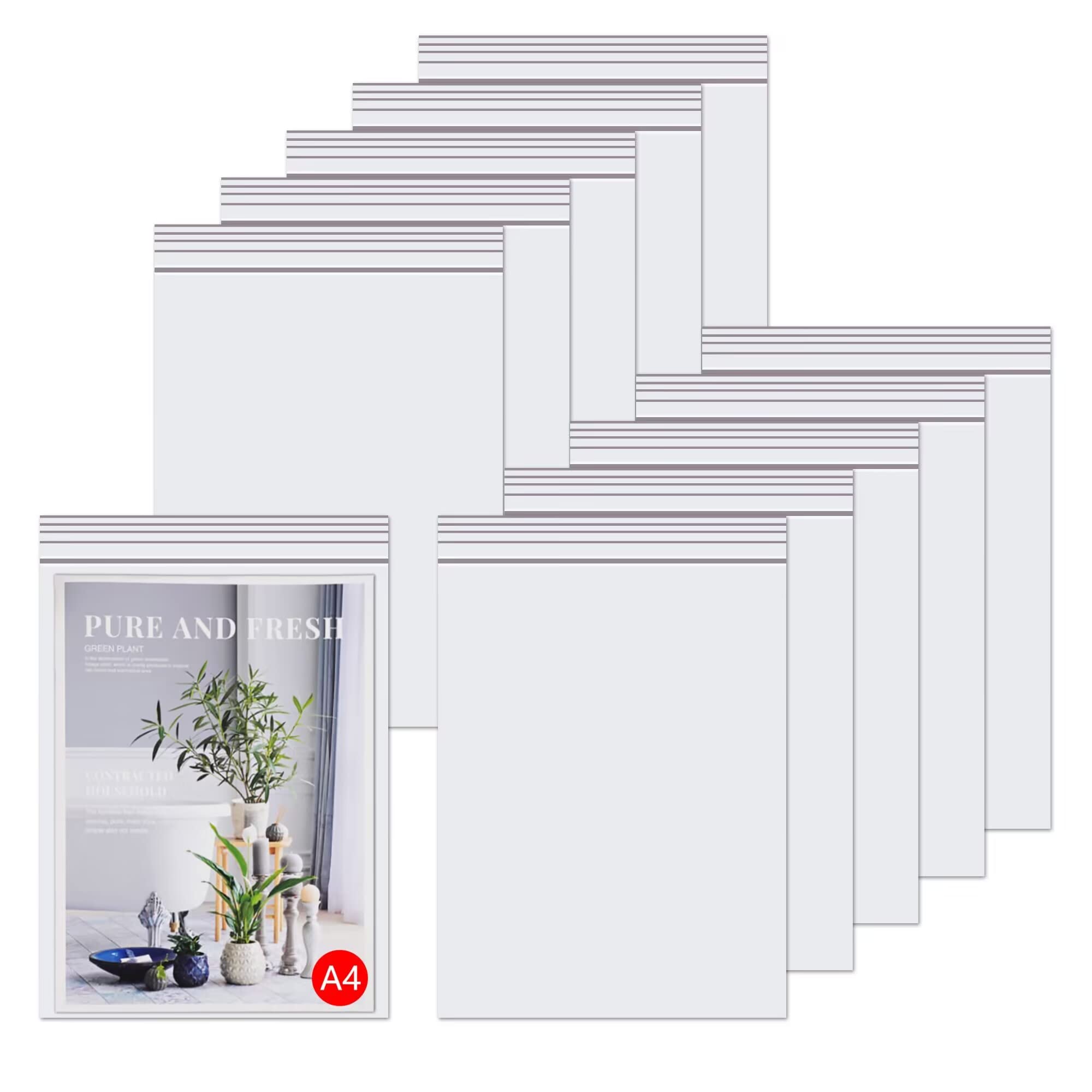 Sachet refermable plastique 22,9x30,5 cm lot de 100 zip transparents