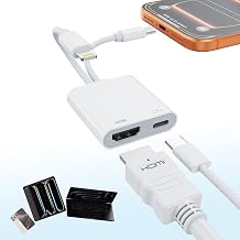 [MFi Certified] USB-C & Lightning to HDMI Adapter for iPhone 17/16/15 to TV/Projector,4K@60Hz Digital AV Converter, iPad to TV Adapter, Apple Lightning to HDMI for iPad/MacBook/Samsung,60W PD