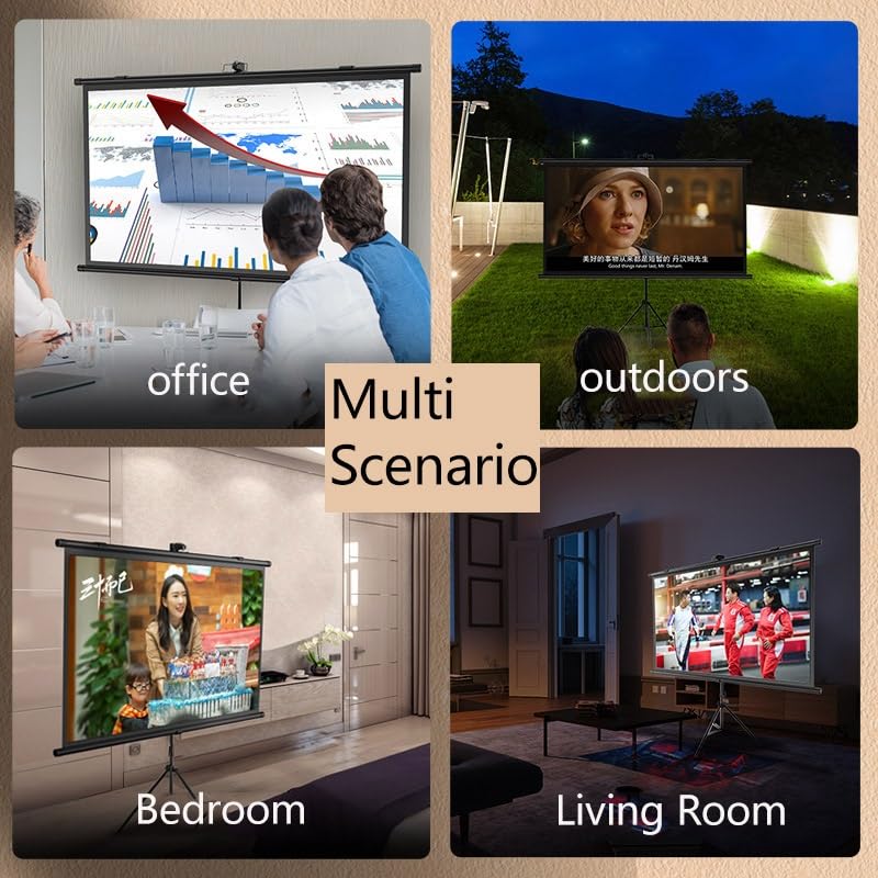 Pantalla de Proyector Manual de 72" 16:9 con Soporte miniatura 6