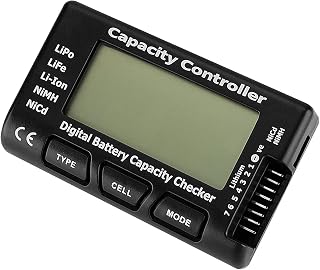 BEYEE RC Battery Digital Tester, Capacity Voltage Checker Controller Tester with LCD Display for LiPo Life, Li-ion NiMH Battery