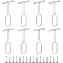 Oval Closet Rod Support Zinc Alloy Rod Middle Support - 8pcs
