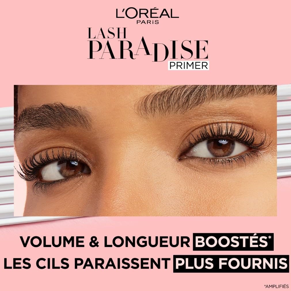 L'Oréal Paris - Base-Soin pour Mascara - Effet Amplifié & Tenue Prolongée - Cils Fortifiés - Formule à l'Huile de Jojoba & Vitamine - Primer Lash Paradise - Teinte : Universel - 6 ml - 3