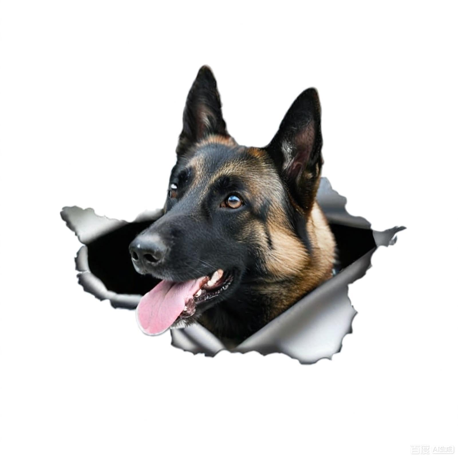 Pegatina Malinois para coche impermeable con efecto grieta 3D y brillo metal