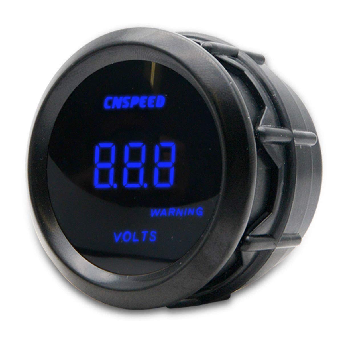 MASO Digital Volt Voltage Gauge High Accuracy Voltmeter for Car/Trunk/Motor, 52 mm/2 In LCD, 0-15V, Blue LED Display&Red Warning Lamp