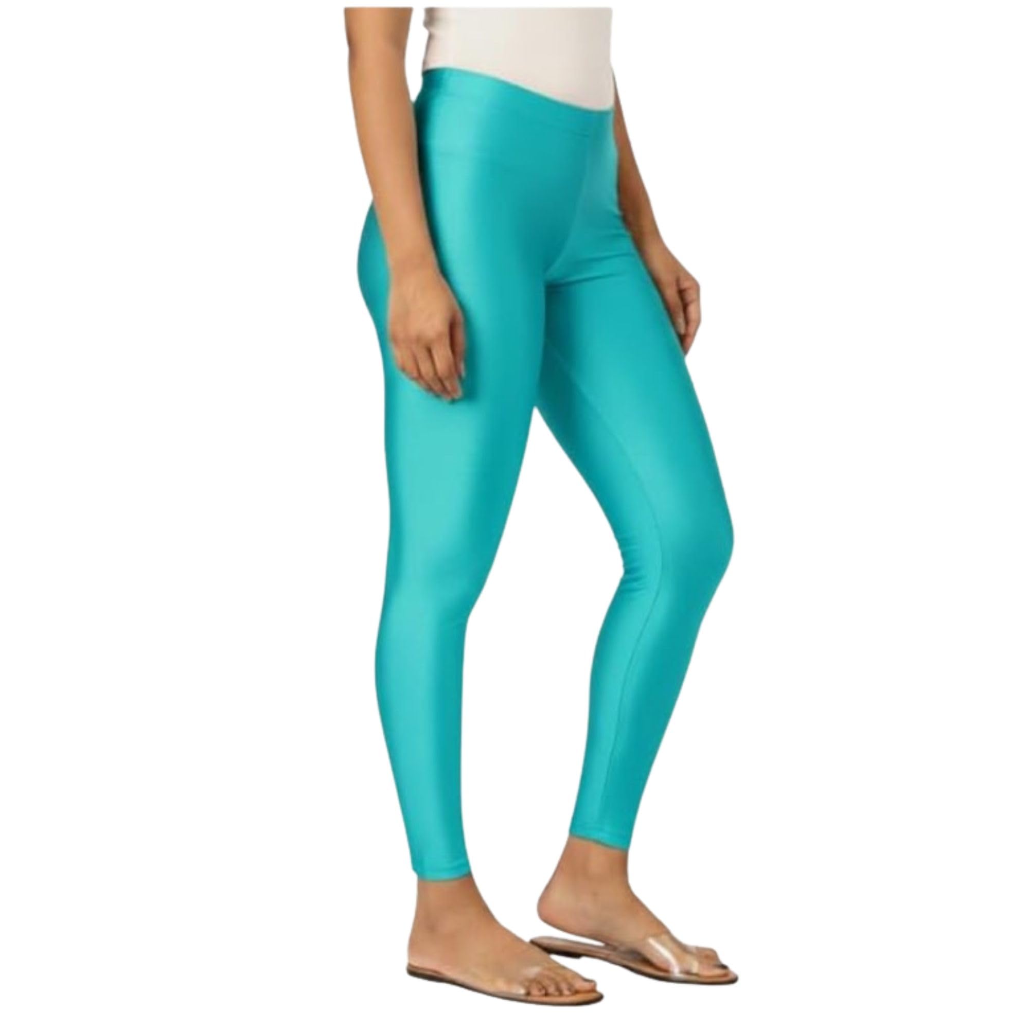 Women’s Shiny Shimmer Ankle Length Leggings | Spandex Leggings for Women | Glossy Fitted Ethnic Bottom Wear for Kurti & Tops | Stretchable Pull-On Leggings-picture-24