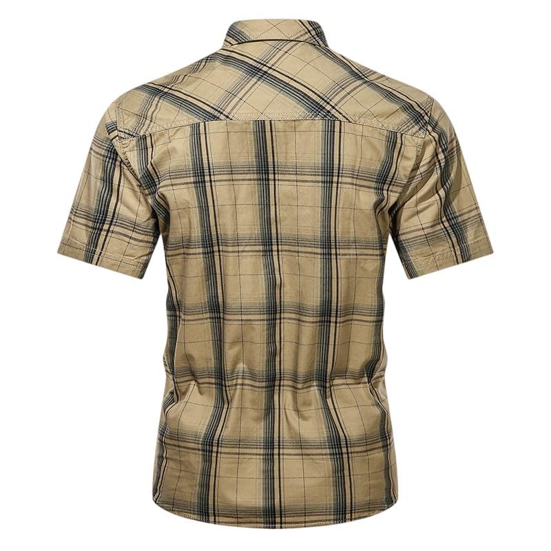 Camisa de trabajo para hombre transpirable con botones de algodón 3