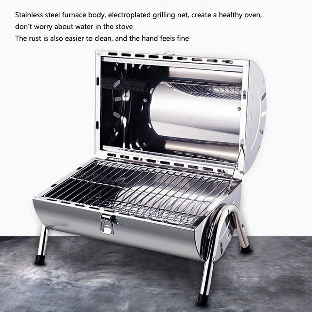 Grille Węglowe Składany Grill Ze Stali Nierdzewnej Z Uchwytem Lekki Piec Do Grillowania Na Węgiel Drzewny Na Piknik Kempingowy Na Zewnątrz Grill Na Węgiel