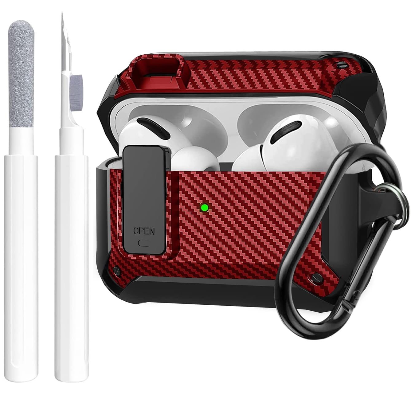 AirPods Pro 1/2 Hülle – Transparent, TPU, Mit Reinigungsset & Anti-Verlust-Band