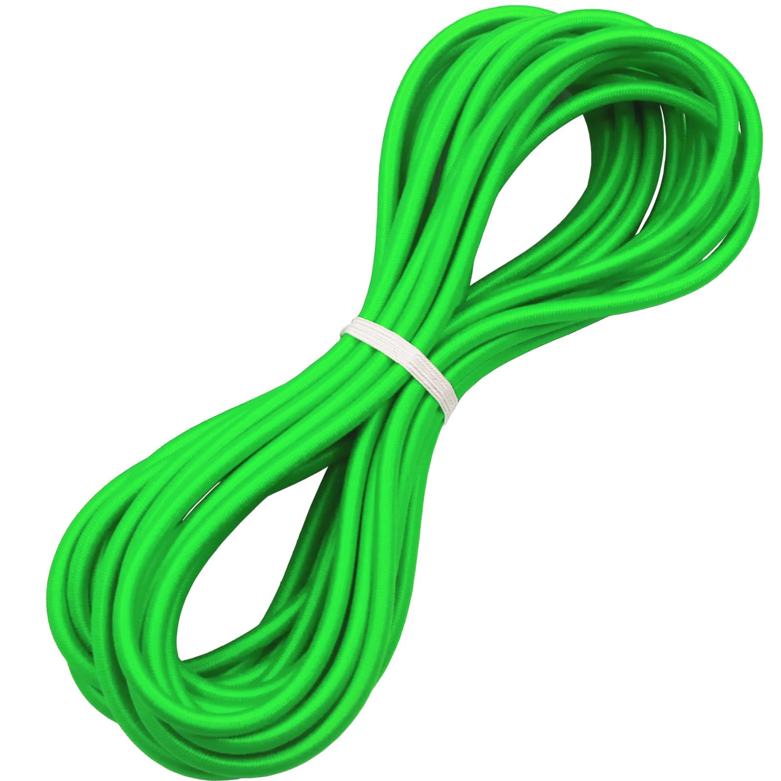 1/4" Elastic Bungee Shock Cords, 25 Feet Marine Grade Kayak Heavy Stretch String Rope & Tie Down Trailer Straps for DIY Projects Green