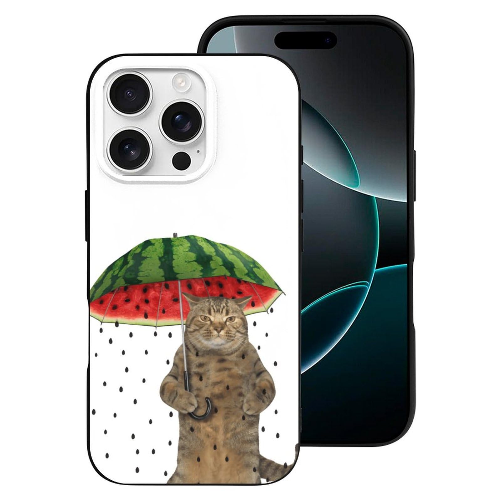 Amazon.co.jp: iPhone16 Pro 用 ケース 猫 ネコ おもしろ スイカ 西瓜