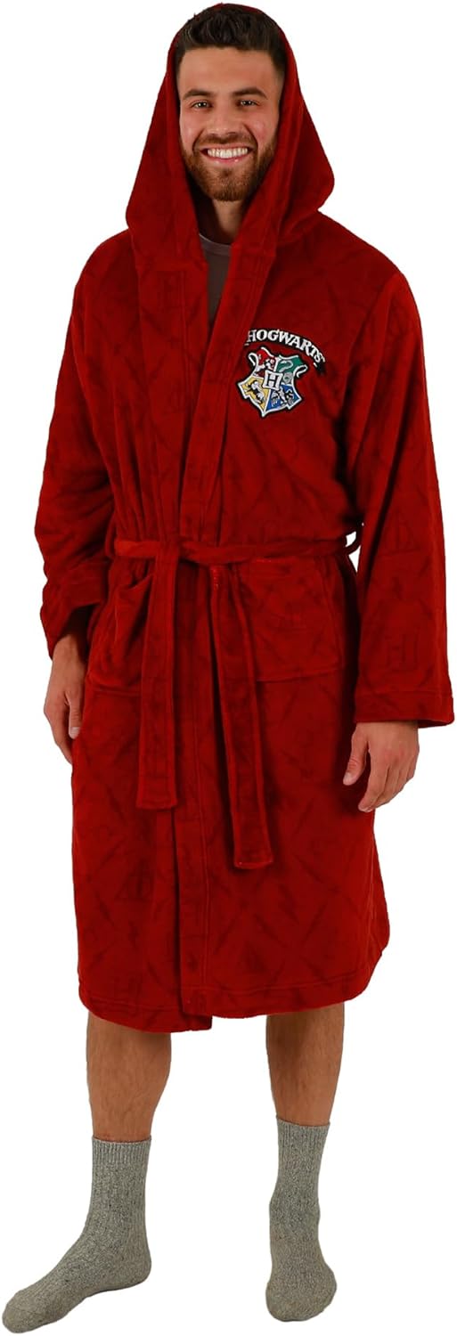 Men's Adult Hooded Harry Potter Hogwarts Robe - Wizardly Comfort and Style X-Large Multicolored