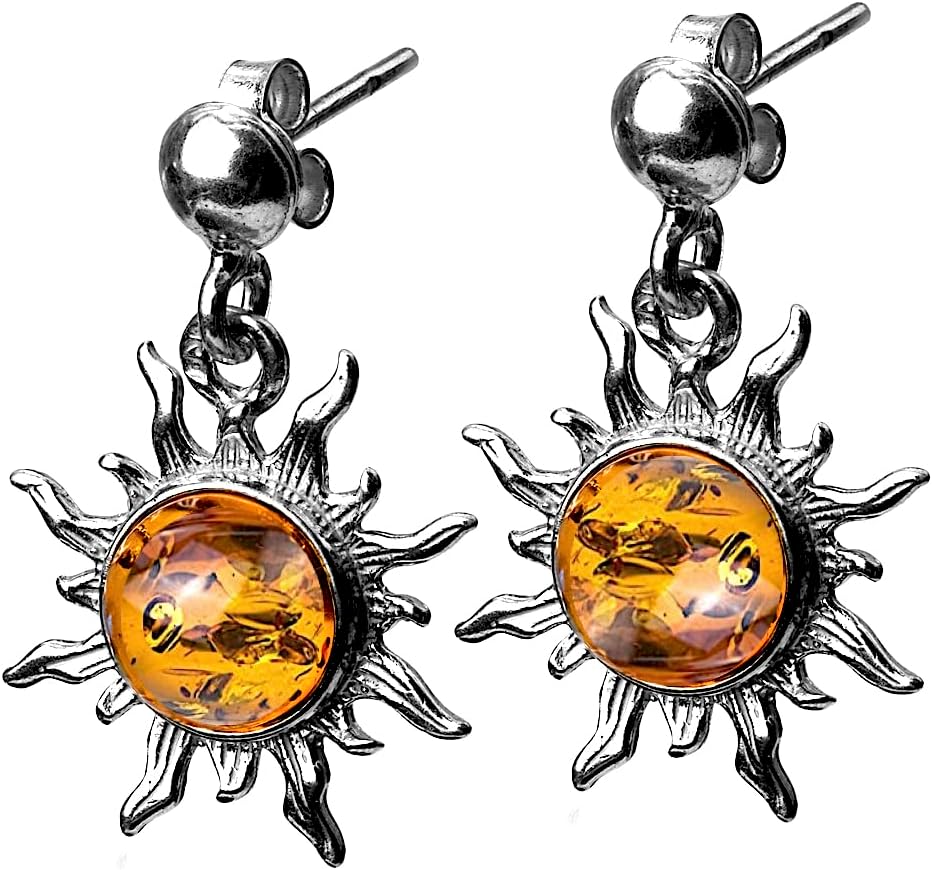 Ian and Valeri Co. Honey Amber Sterling Silver Stud Sun Earrings