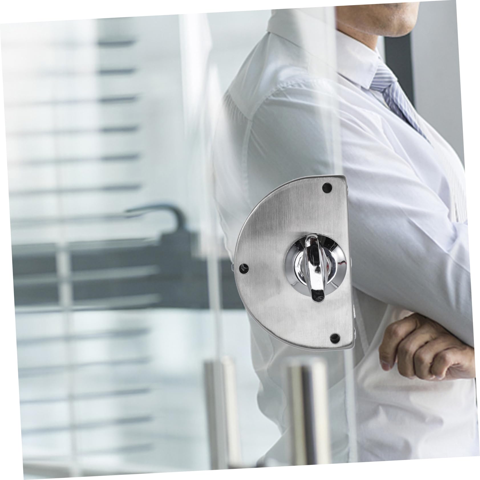 1 Set Serratura Scorrevole Inossidabile con Maniglia e Chiave per Porte Completo per Ufficio e Design per Installazione Facile
