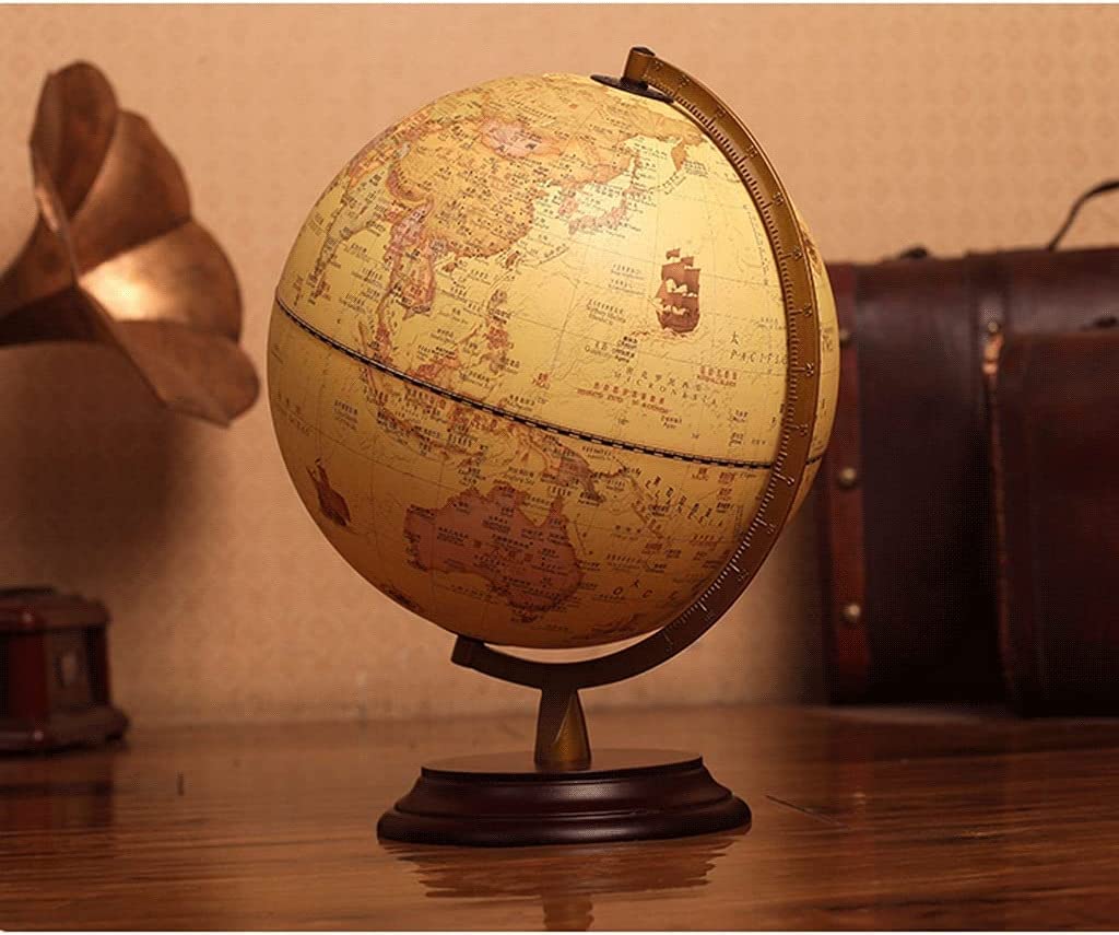 Globo terrestre, Globo Illuminato Con Base In Legno Da 12,5 Pollici Retrò(25cm Light)