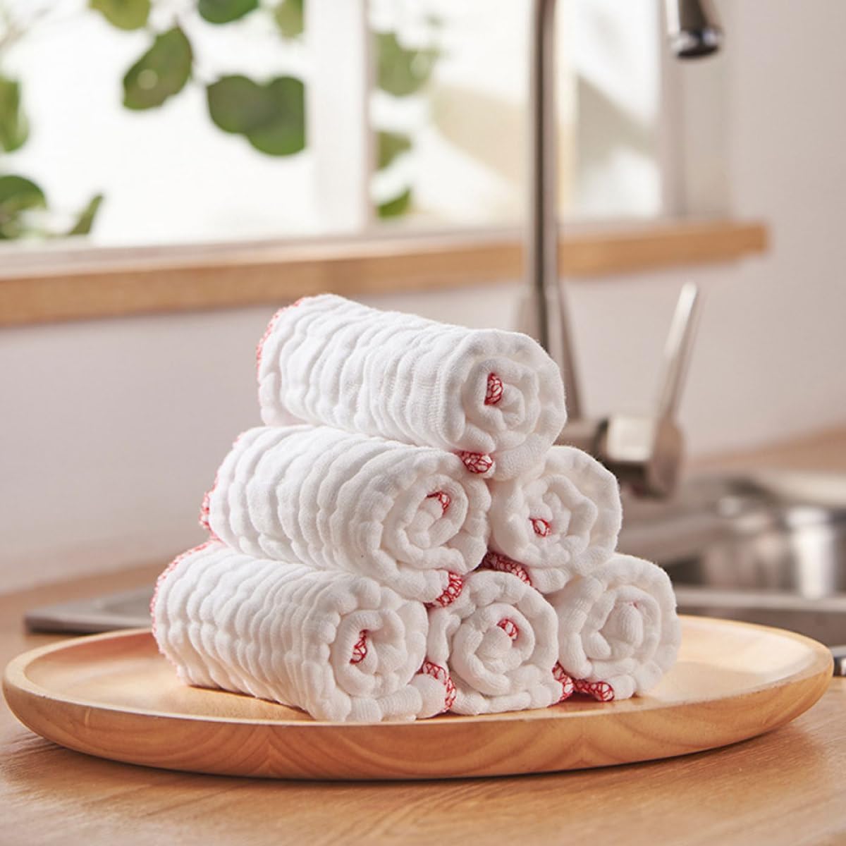 6 Paños de Cocina Muselina de Algodón Gruesos y Absorbentes, Multiusos para Limpieza en Hogar y Cocina