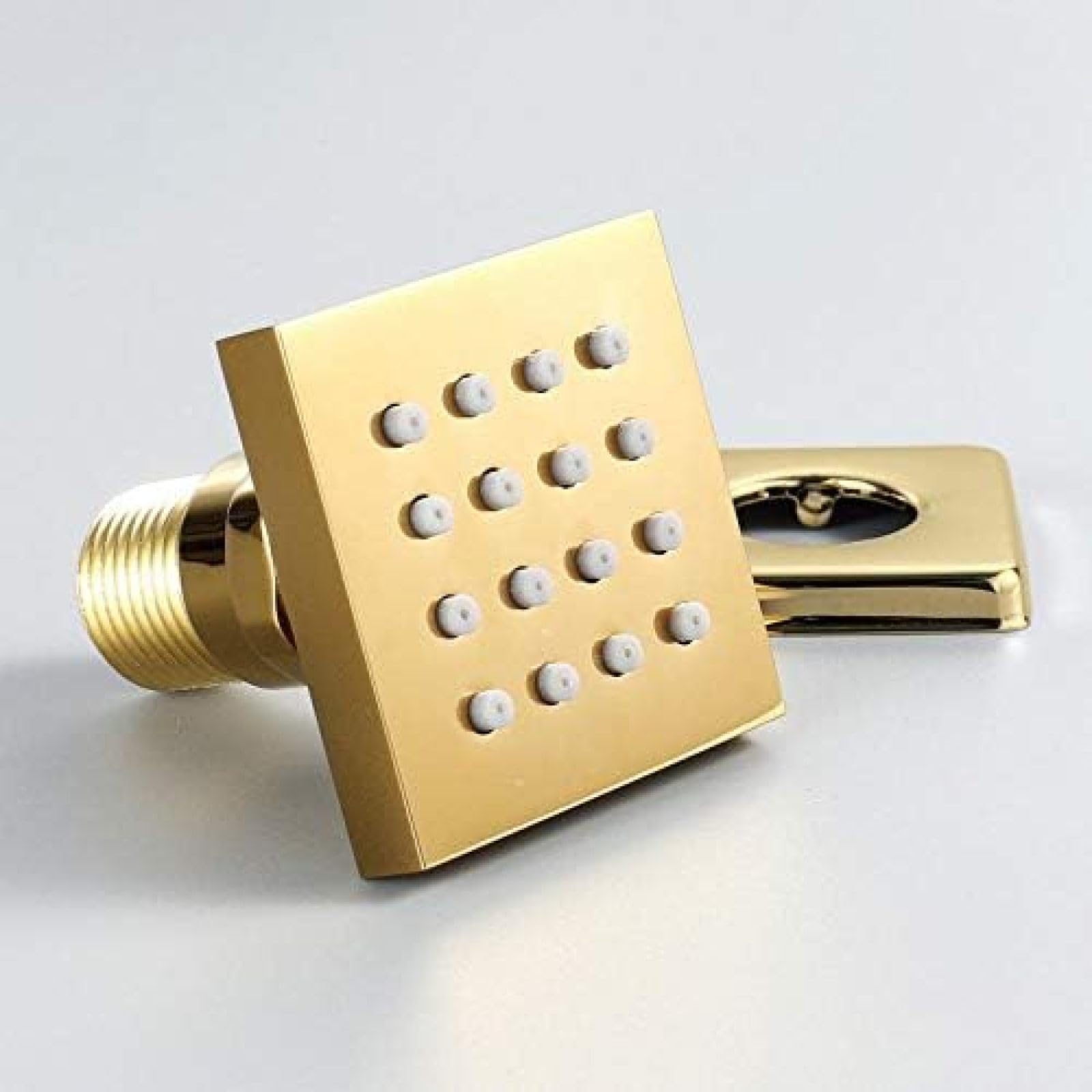 Golden Shower Set di rubinetti da 8 Pollici Soffione Doccia Ultrasottile in Oro 6 Pezzi Massaggio Spa Jets Doccia Miscelatore a 3 Vie Rubinetto per Vasca da Bagno Kit Doccia in Oro