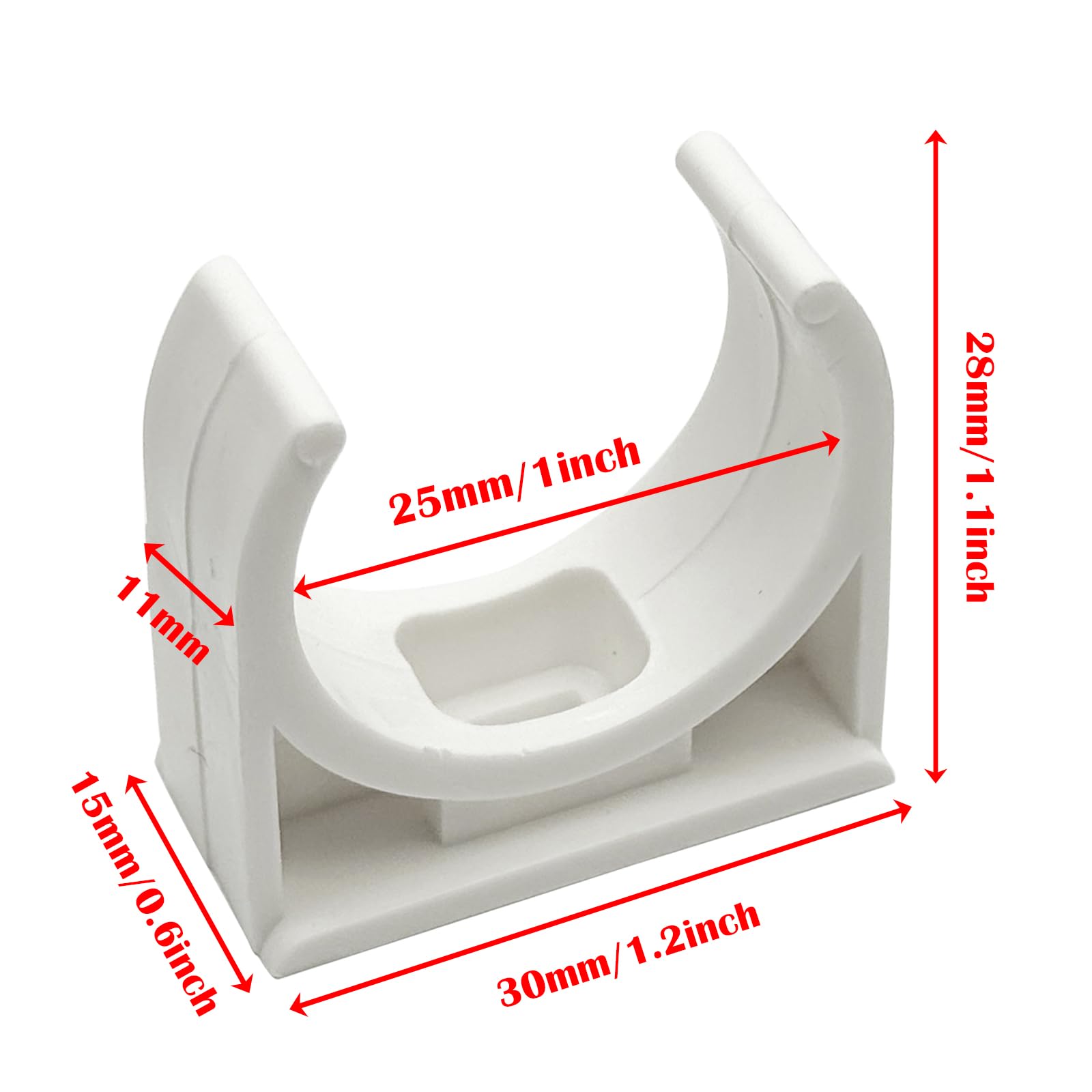 30-Pack White PVC Pipe Clamps – 25mm Diameter, Preloaded Nail Design – Perfect For Corrugated Conduit, Flexible Tubing & Cable Management