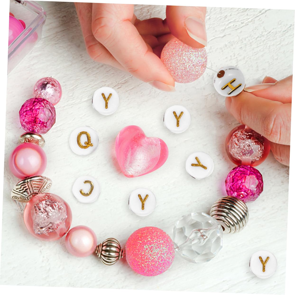 Operitacx 4000piezas Abalorios De Acrílico Letras Para Joyería Perfectos Para Pulseras Collares y Accesorios De Manualidades