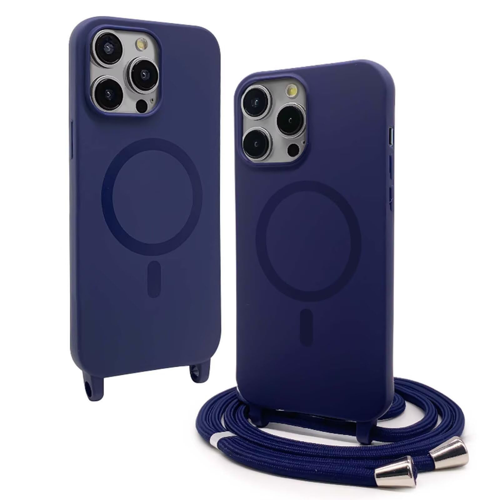 Custodia Per IPhone 15 Pro Max Con Cinturino – Compatibile MagSafe, Silicone TPU Con Cordino Regolabile (6.7'')