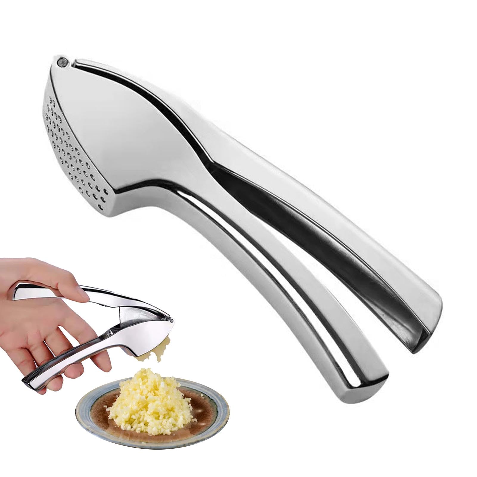 Premium Garlic Press, Heavy Duty Easy-to-Clean Garlic Mincer & Crusher, Effortless Peeling & Crushing, Dishwasher Safe Kitchen Gadget‌