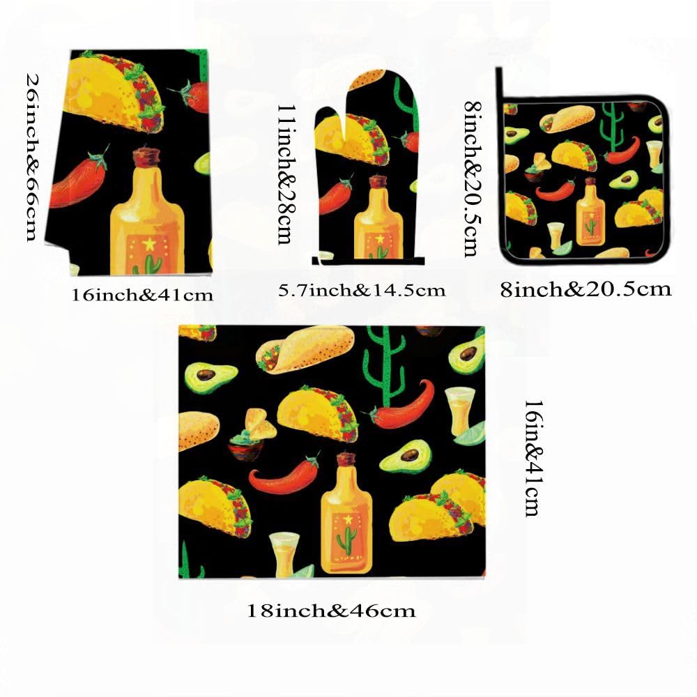 Set di accessori e decorazioni da cucina per taco piccante 9PCS