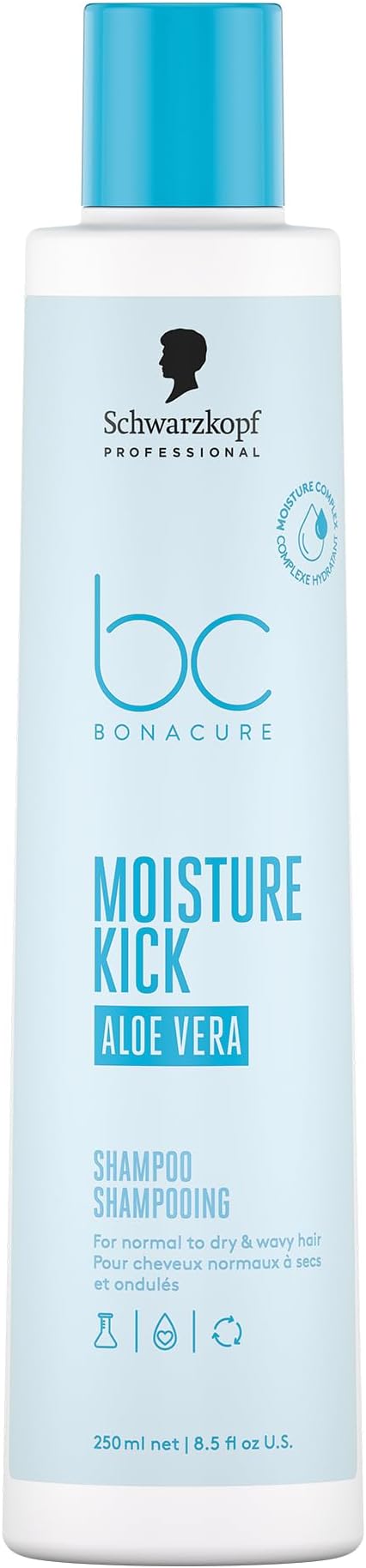 Bonacure Moisture Kick Shampoo For Normal To Dry Hair Vegan Care Complex Glycerol Cell Equalizer Technology Moisturised Hair Feel Prevent Dehydration Silicone Free 250 ml