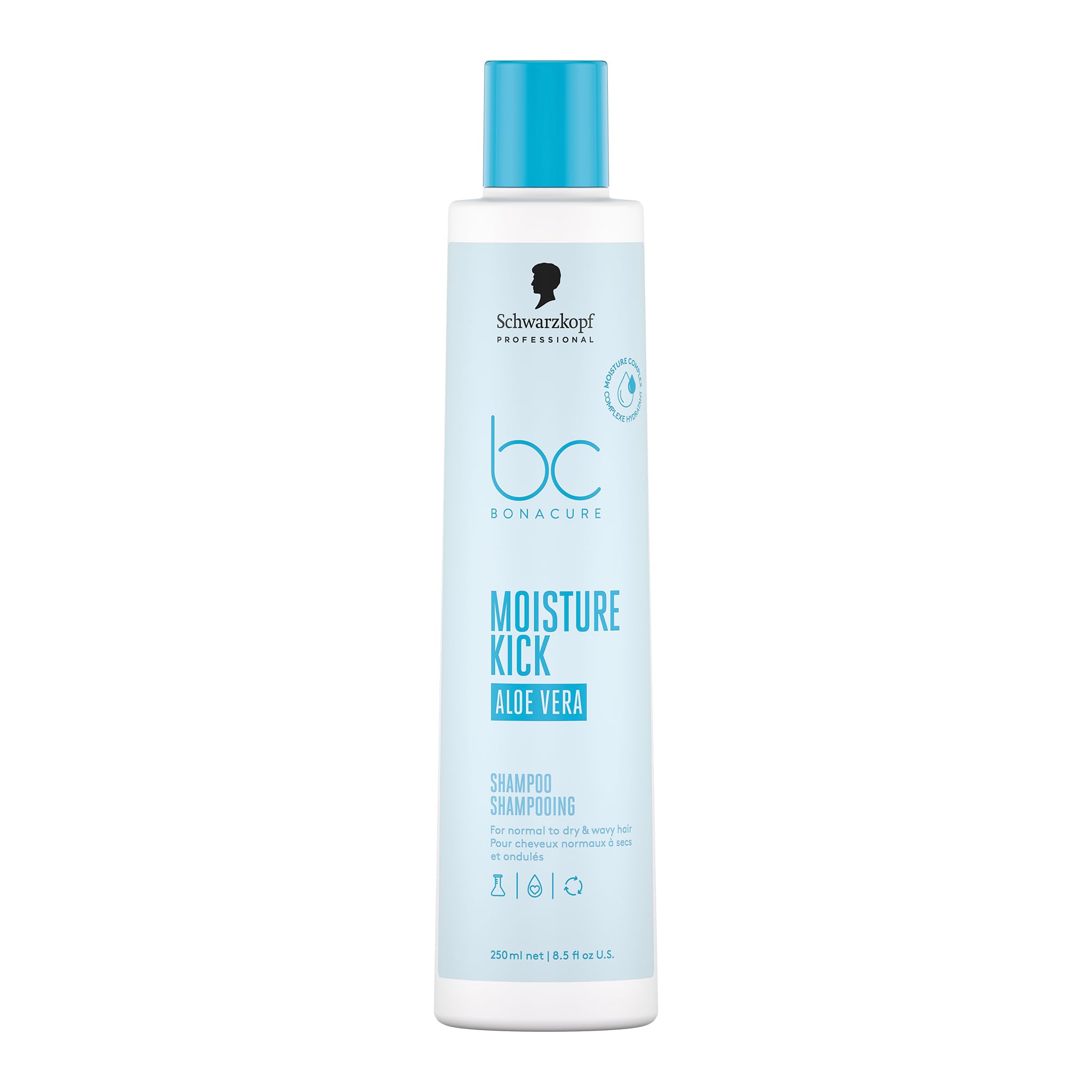 Schwarzkopf Professional Bonacure Moisture Kick Shampoo For Normal To Dry Hair Vegan Care Complex Glycerol Cell Equalizer Technology Moisturised Hair Feel Prevent Dehydration Silicone Free 250 ml