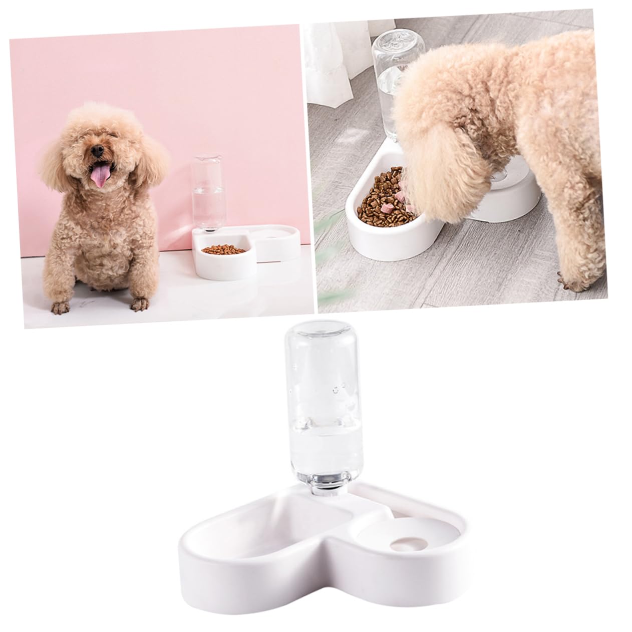 BESPORTBLE 3stücke Automatischer Wasserspender Und Futternapf Für Katzen Und Hunde rutschfest Auslaufsicher Mit Elegantem Design Praktisch Für Zuhause Und Unterwegs Weiß