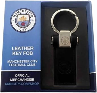 MANCHESTER CITY FC Leather Keyring, Keyrings, Sports, Gift
