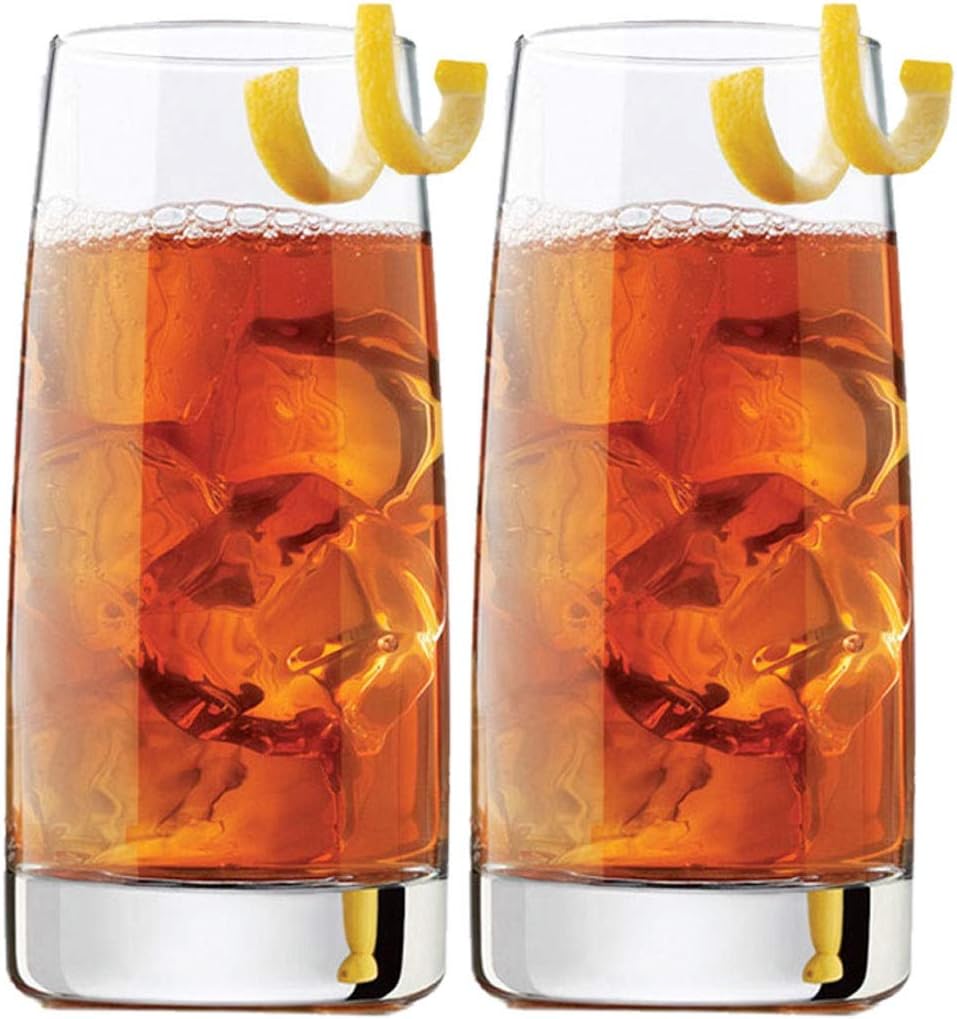 Glass Cups Elegant Drinking Glasses Glass Cups Lead-Free Clear Glassware for Juice Beverages Cocktail(2pcs) Drinking Glasses