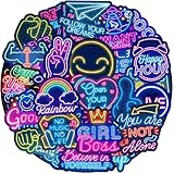 Motivational Inspirational Stickers 100 Pcs Positive Affirmation Quote Neon Sticker Packs, Teacher Classroom Prizes for Reward, Waterproof Vinyl Stickers for Water Bottles Laptop Scrapbook Journal etc