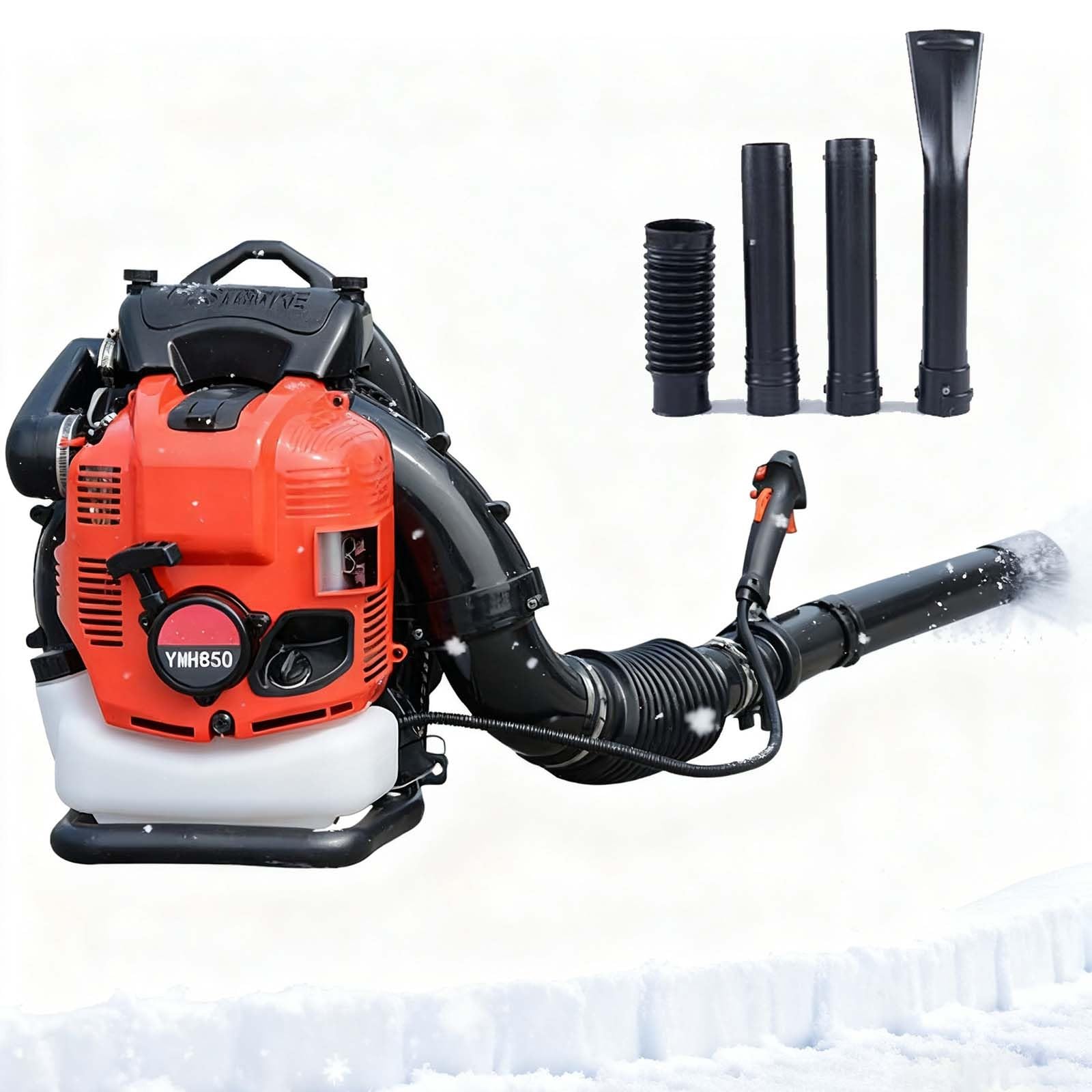 Soplador De Hojas Y Nieve De Mochila De 4 Tiempos para Todas Las Estaciones, Soplador De Gasolina De Bajas Emisiones para Uso Residencial, Tanque De Combustible Grande De 2.0 L(Red)