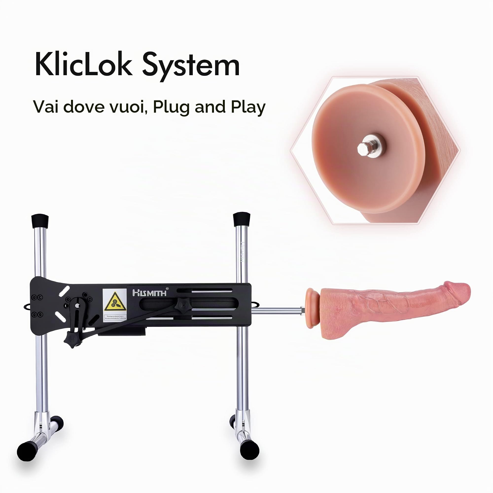 Hismith Dildo Grande 30,4 cm dildo silicone,Dildo realistico per macchina del sesso, dildo lungo con Sistema KlicLok,dildo per donna con lunghezza inseribile di 22,5 cm,sex toys