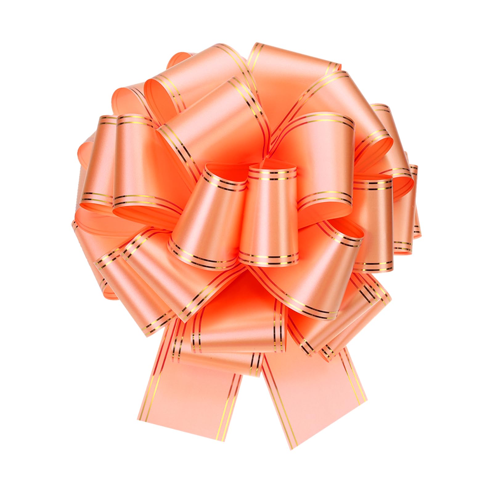 sourcing map 10 Inch Giant Large Pull Bow Big Metallic Car Bows Ribbon with Gold Edge for Wedding Presents Gift Wrapping Christmas, Rose Gold