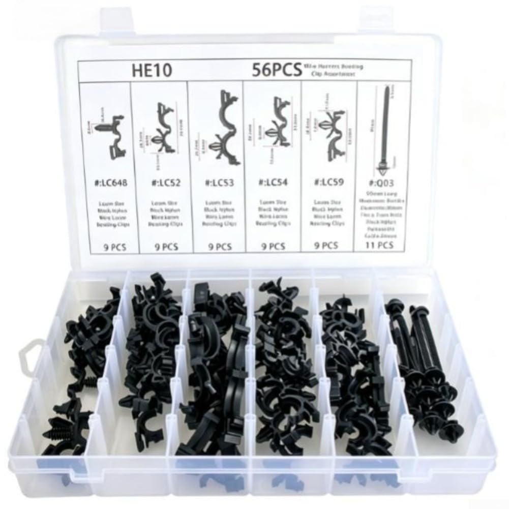 Kit 56 Clips para cable Coche para Organización Kit 56 Clips