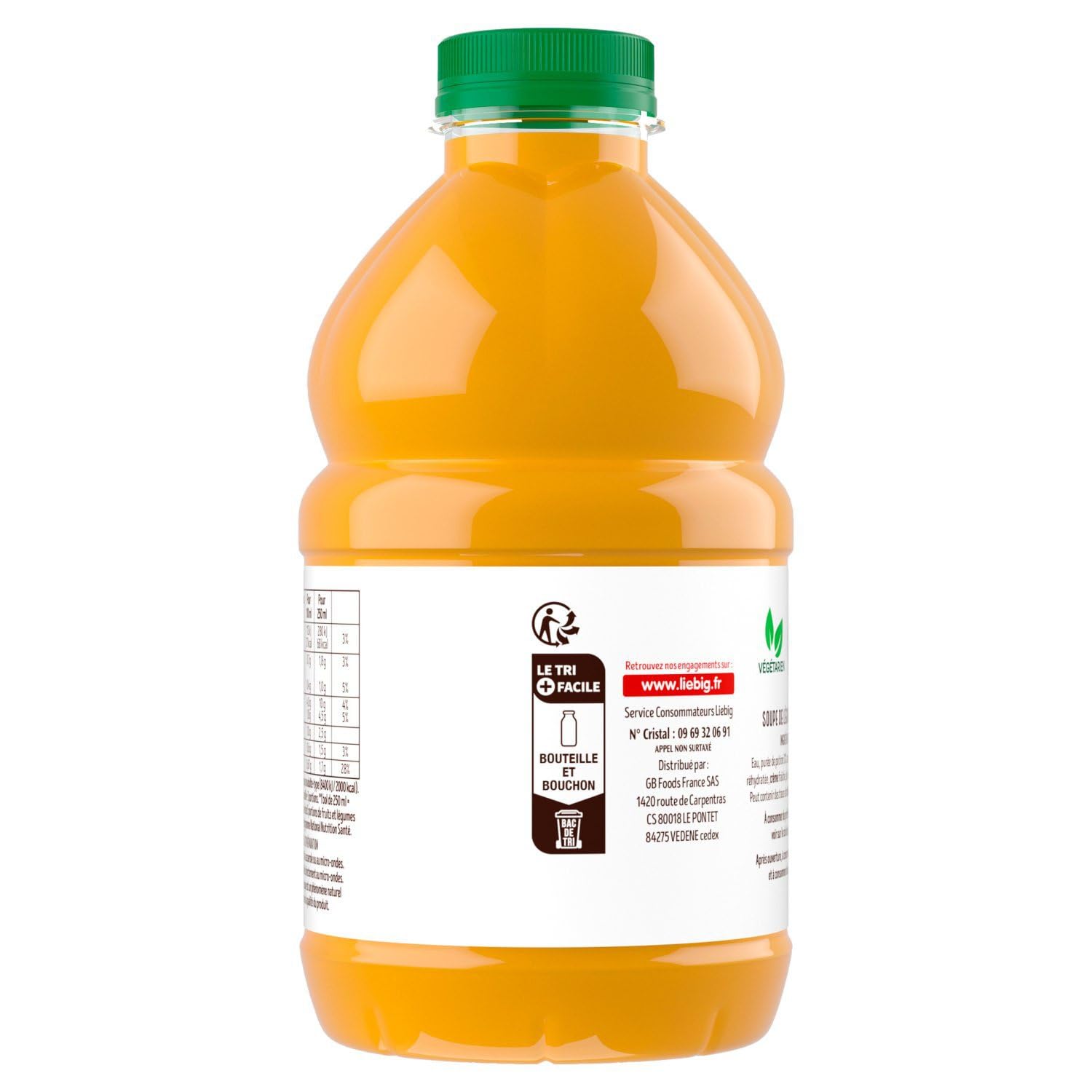 LIEBIG - Soupe Velouté de Potiron à la Crème Fraîche Carotte et Poivre - la bouteille de 75cl - Le Lot De 4