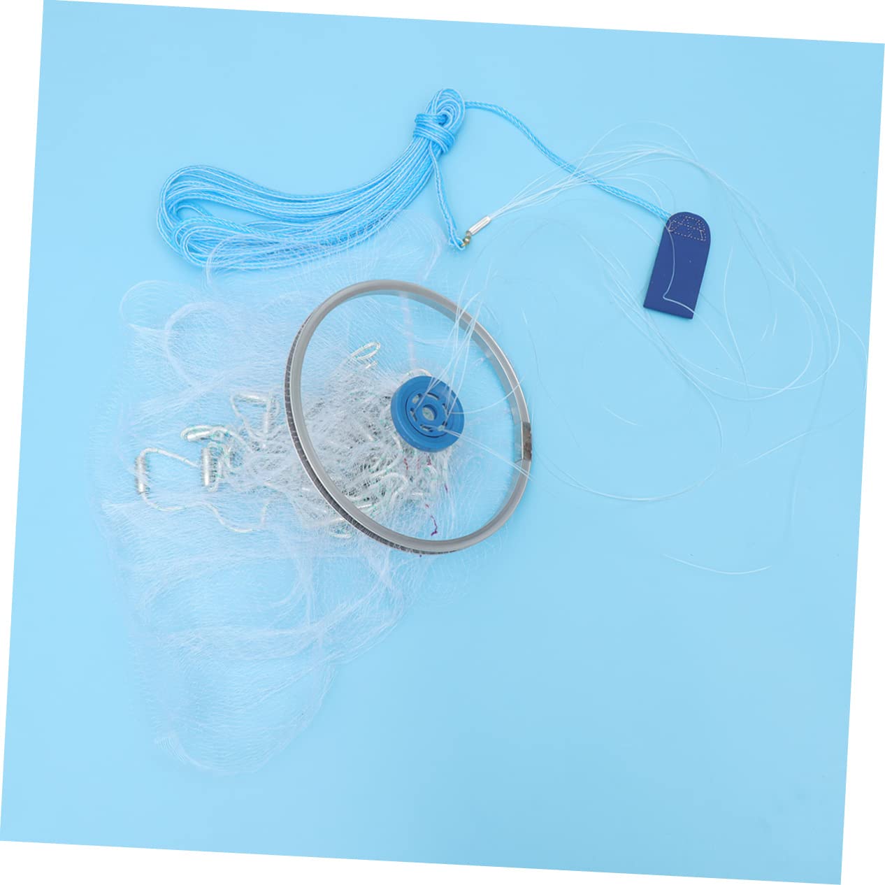 SUPVOX Filet De Pêche Pliable avec Plaque en Aluminium Appât À Lancer À La Main